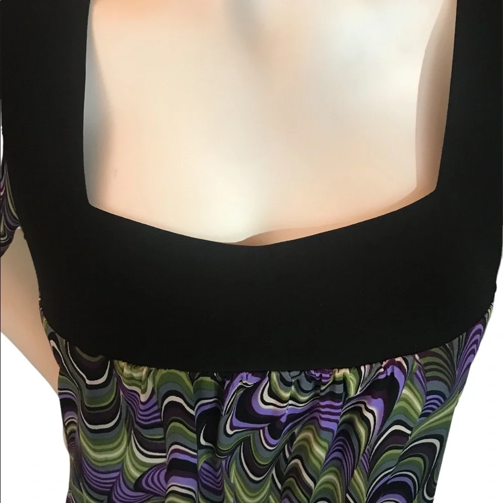 GITANO Gorgeous Colorful Top in Purple Green Gray and Black SIZE 14/16 W - Picture 6 of 8